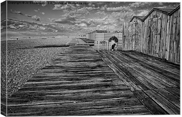 à la plage Canvas Print by Jo Beerens