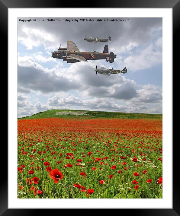  Spitfires And A Lancaster  Framed Mounted Print by Colin Williams Photography