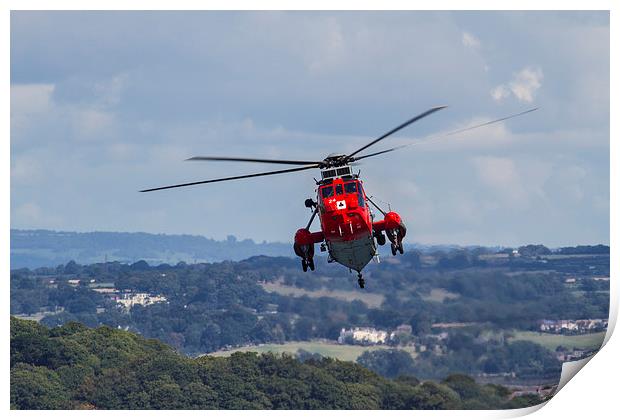  Royal Navy Sea King rescue Print by Oxon Images