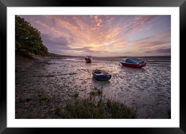  River Taw sunrise. Framed Mounted Print by Dave Wilkinson North Devon Ph