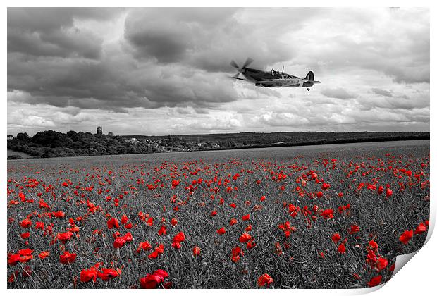 Spitfire Red  Print by J Biggadike