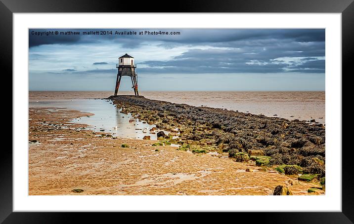 Lighthouse at Low Tide  Framed Mounted Print by matthew  mallett