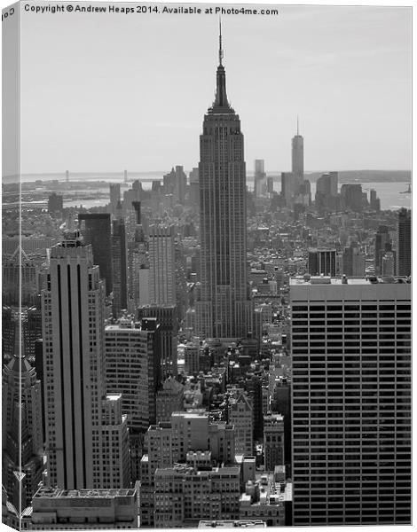  Empire State Building New York Canvas Print by Andrew Heaps