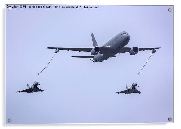  A330 Voyager simulating flight refueling  Acrylic by Philip Hodges aFIAP ,