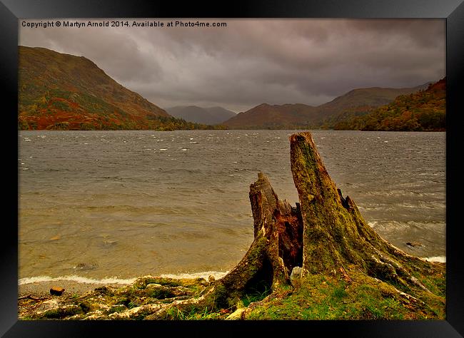 Stormy Ullswater Lakeside Framed Print by Martyn Arnold