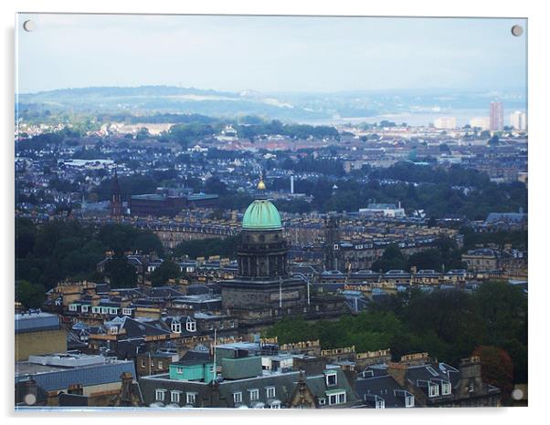 View from Edinburgh Castle Acrylic by Angie Henley