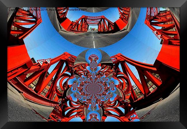 Digital art representation of a dock bridge Framed Print by Frank Irwin