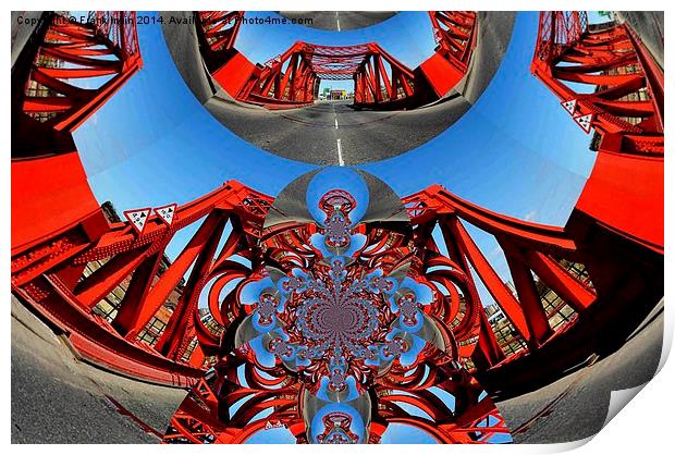 Digital art representation of a dock bridge Print by Frank Irwin