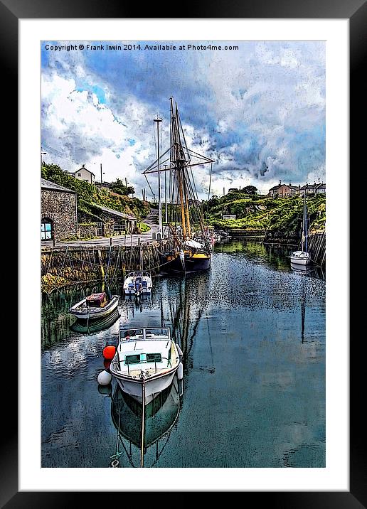  The Inner Amlwych Harbour – painted effect Framed Mounted Print by Frank Irwin