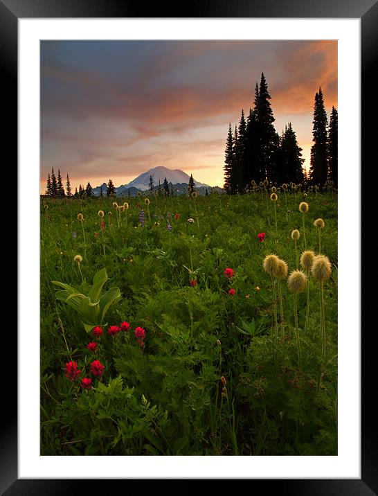 Paintbrush Sunset Framed Mounted Print by Mike Dawson