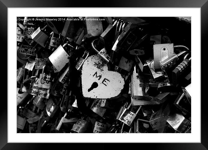 Padlocks in Paris Framed Mounted Print by Jeremy Moseley