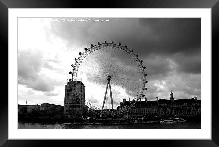 London eye skyline  Framed Mounted Print by Jeremy Moseley