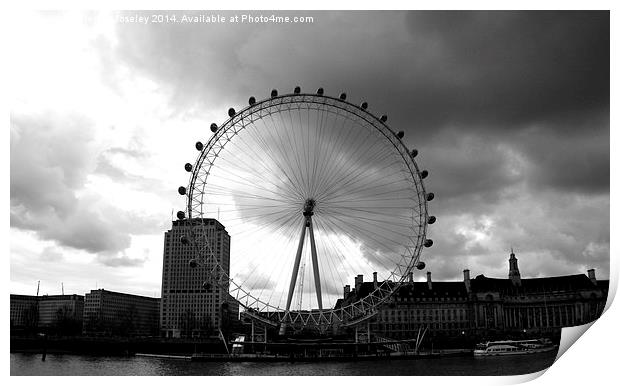 London eye skyline  Print by Jeremy Moseley