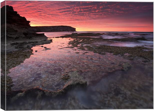 Red Sky At Morning Canvas Print by Mike Dawson