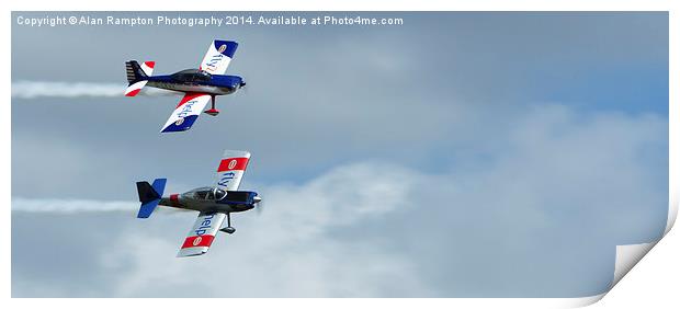 Abingdon Air Show small stunt planes fly by  Print by Alan Rampton Photography