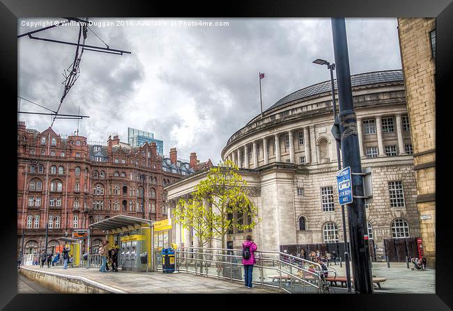  Manchester Tram Stop  Framed Print by William Duggan