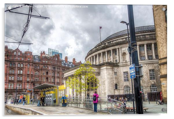  Manchester Tram Stop  Acrylic by William Duggan