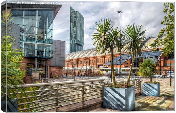 Manchester Central Palm Trees  Canvas Print by William Duggan