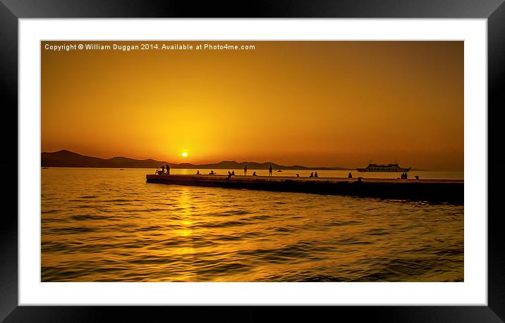  Croatian Pier Sunset . Framed Mounted Print by William Duggan