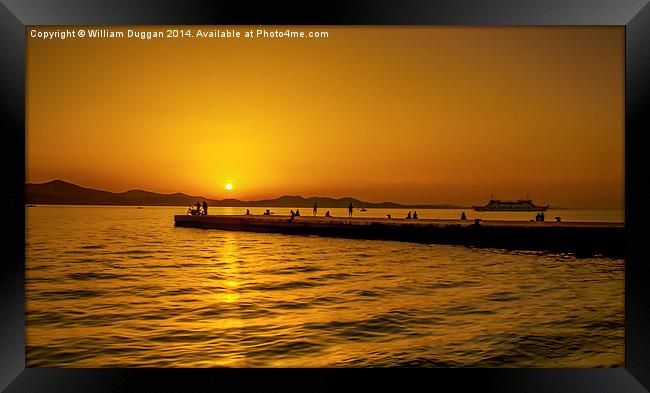 Croatian Pier Sunset . Framed Print by William Duggan