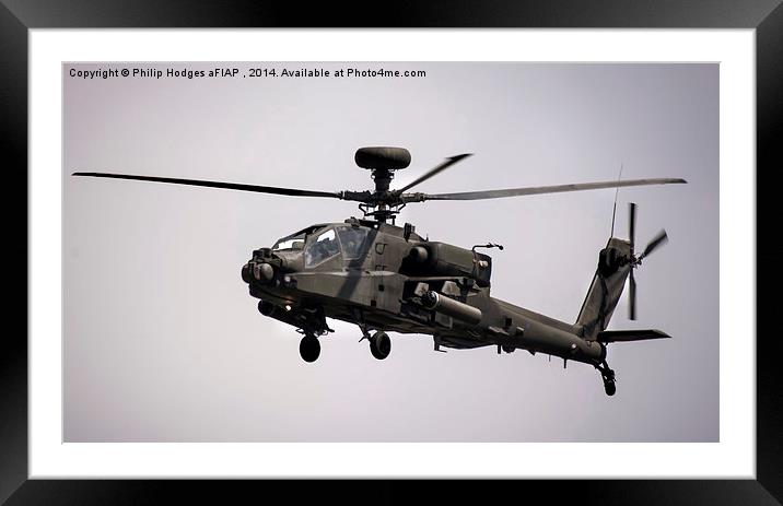 Apache AH1  Framed Mounted Print by Philip Hodges aFIAP ,