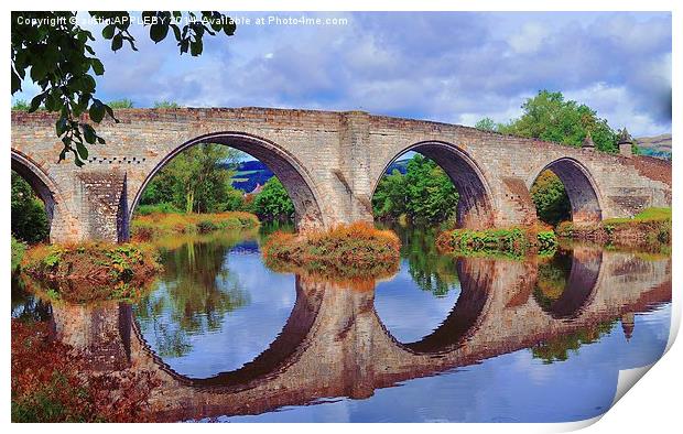  Old Stirling Bridge Reflections Print by austin APPLEBY