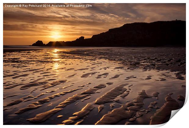  Sunrise on South Shields Beach Print by Ray Pritchard