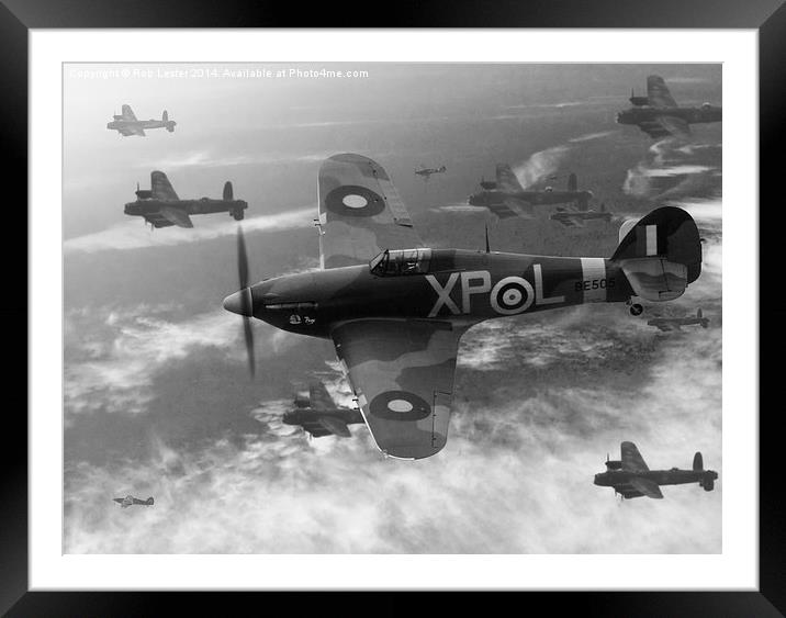 1000 bomber Raid Framed Mounted Print by Rob Lester