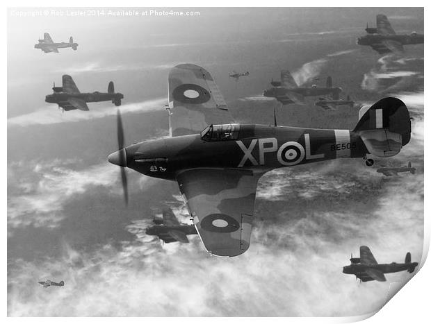 1000 bomber Raid Print by Rob Lester