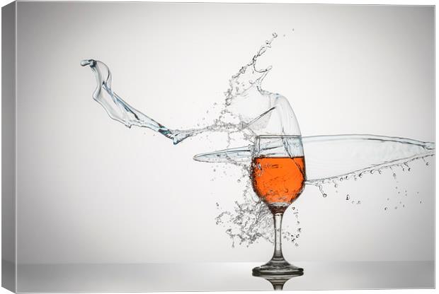 Liquid Splash & Wine Glass Canvas Print by Natures' Canvas: Wall Art  & Prints by Andy Astbury