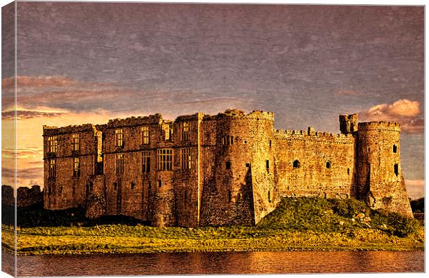 Carew Castle Sunset Canvas Print by Steve Purnell