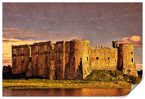 Carew Castle Sunset Print by Steve Purnell