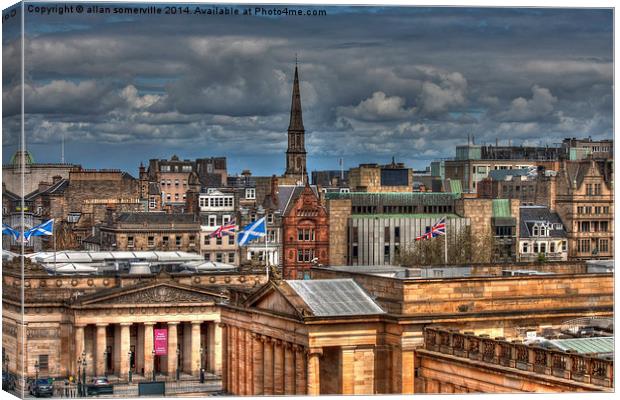  Edinburgh roof tops Canvas Print by allan somerville