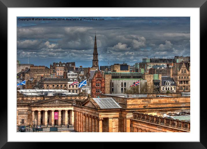  Edinburgh roof tops Framed Mounted Print by allan somerville