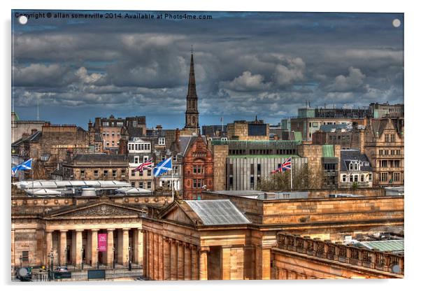  Edinburgh roof tops Acrylic by allan somerville