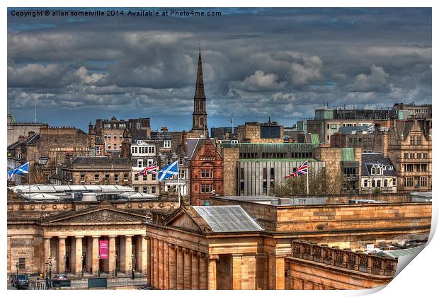  Edinburgh roof tops Print by allan somerville
