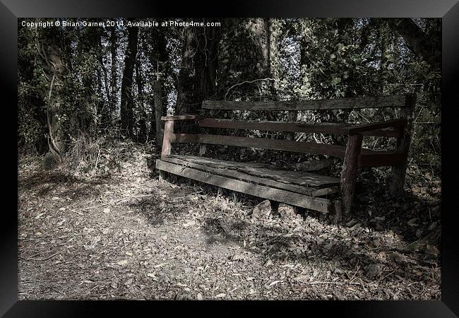  Old Bench by the Grantham Canal Framed Print by Brian Garner