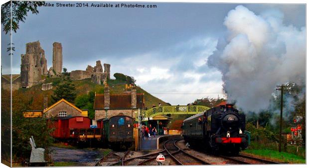  Leaving Corfe Canvas Print by Mike Streeter