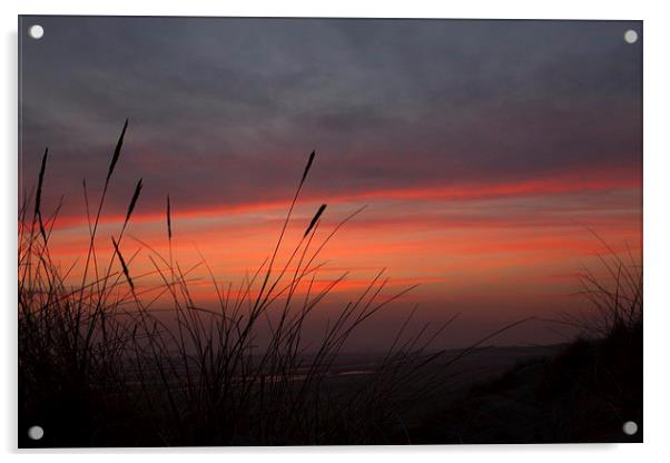  sunset on the beach Acrylic by Stephen Prosser