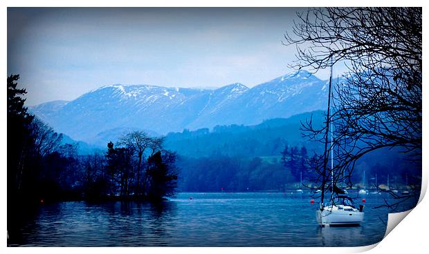 the beautiful lakes  Print by sue davies