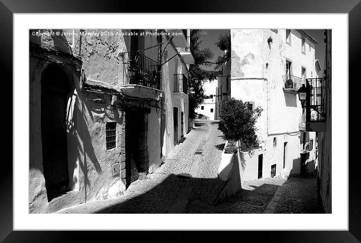 Street Scene, Ibiza.  Framed Mounted Print by Jeremy Moseley