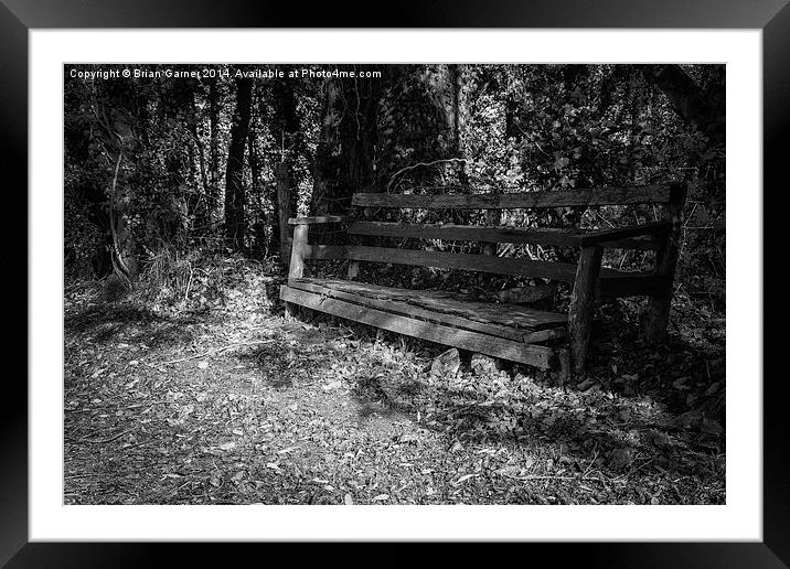  Old Bench by the Grantham Canal Framed Mounted Print by Brian Garner