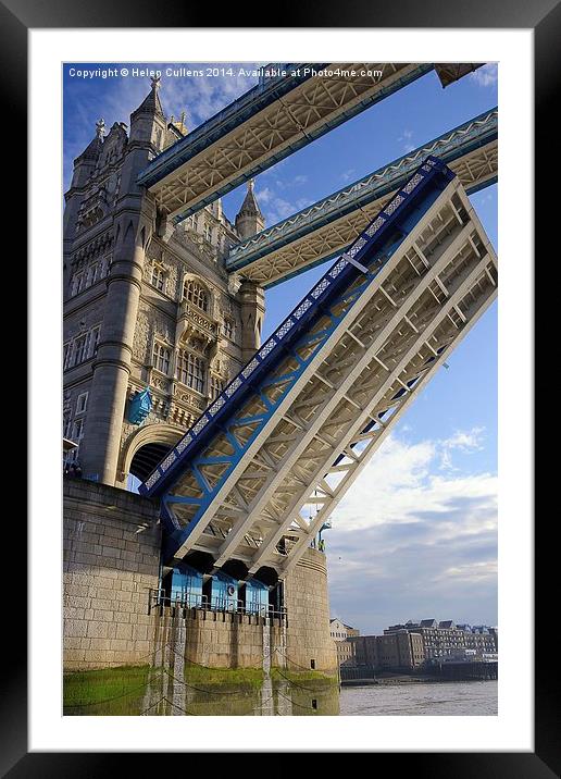  PASSING UNDER TOWER BRIDGE Framed Mounted Print by Helen Cullens