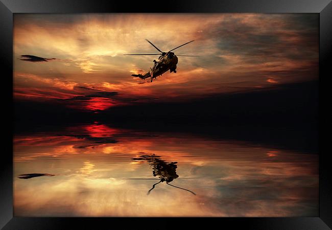Sea King Sunset  Framed Print by J Biggadike