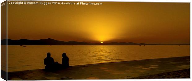 A Croatian Sunset For Two in Zadar Canvas Print by William Duggan