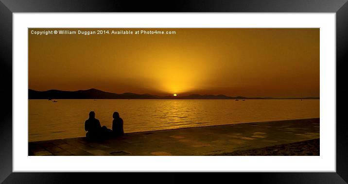 A Croatian Sunset For Two in Zadar Framed Mounted Print by William Duggan