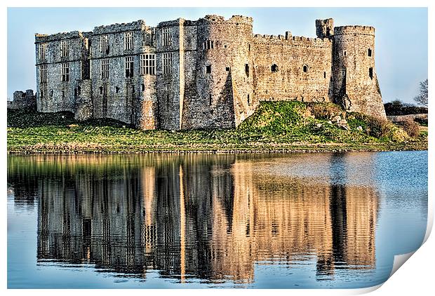 Carew Castle Reflections Print by Steve Purnell