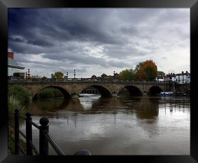 Dramatic Autumnal Skies over Shrewsbury's Welsh Br Framed Print by Graham Parry