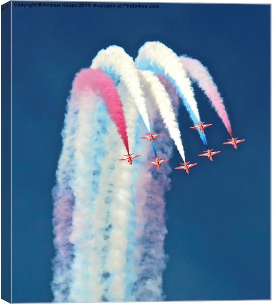 Majestic Red Arrows display team Canvas Print by Andrew Heaps
