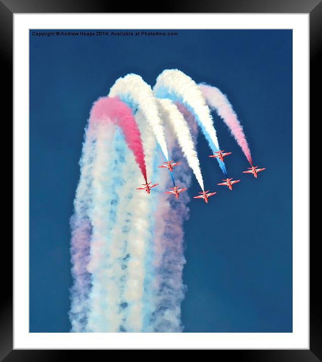 Majestic Red Arrows display team Framed Mounted Print by Andrew Heaps